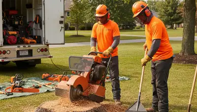 Stump removal service in Overland Park, KS with safe, thorough yard cleanup