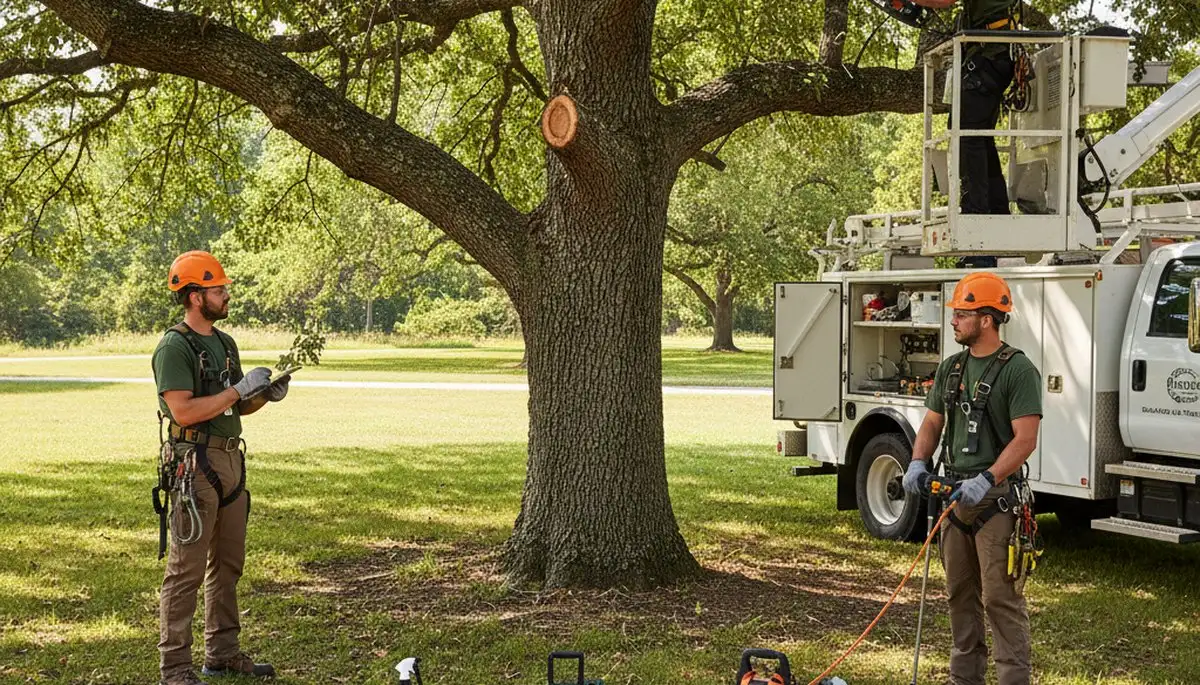 Arbor Tree Care treating diseased tree in Overland Park, KS for fungal and bacterial issues