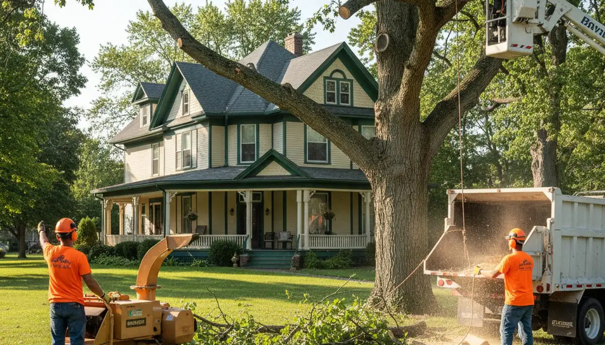 Tree service crew in Overland Park, KS performing professional tree removal