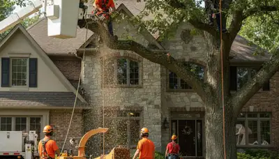 Professional tree removal crew serving Overland Park, KS for safe tree cutting and cleanup