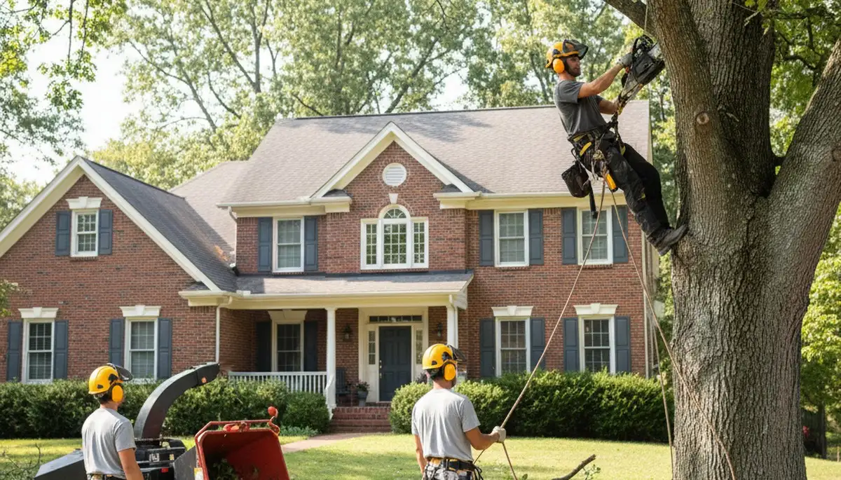 Tree service crew in Overland Park, KS providing professional tree removal and trimming services
