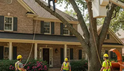 Tree removal crew in Overland Park, KS providing professional tree service work