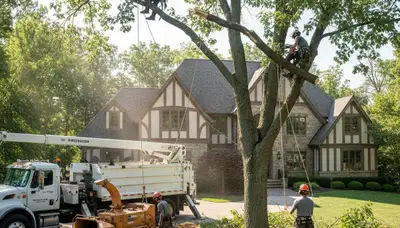 Tree removal team serving Overland Park, KS for safe tree cutting and cleanup
